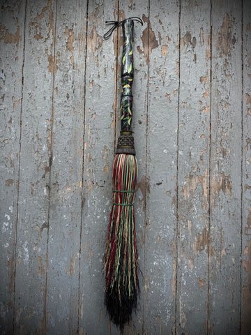 Hand Painted Mistletoe Besom