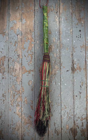 Hand Painted Yule Besom